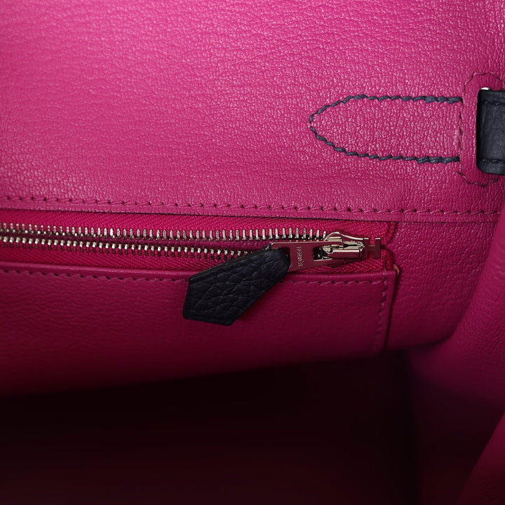Hermes Birkin 30 Bleu Nuit Verso Clemence Palladium Hardware