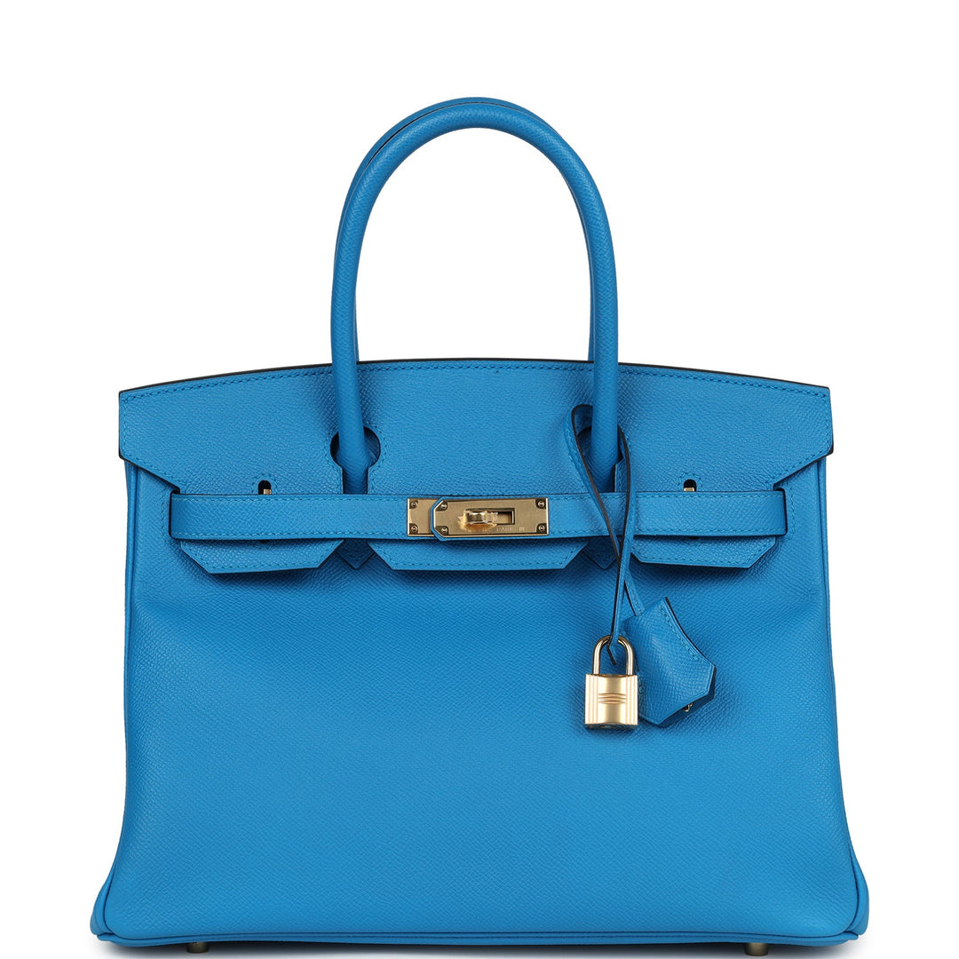 Hermes Birkin 30 Bleu Zanzibar Epsom Gold Hardware