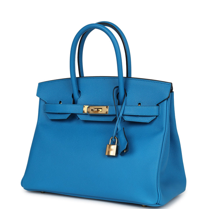 Hermes Birkin 30 Bleu Zanzibar Epsom Gold Hardware