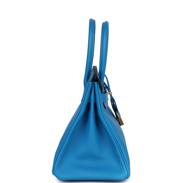 Hermes Birkin 30 Bleu Zanzibar Epsom Gold Hardware