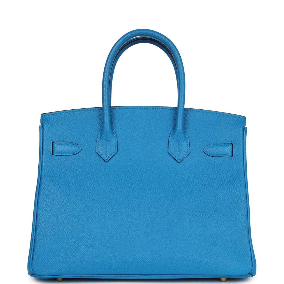 Hermes Birkin 30 Bleu Zanzibar Epsom Gold Hardware