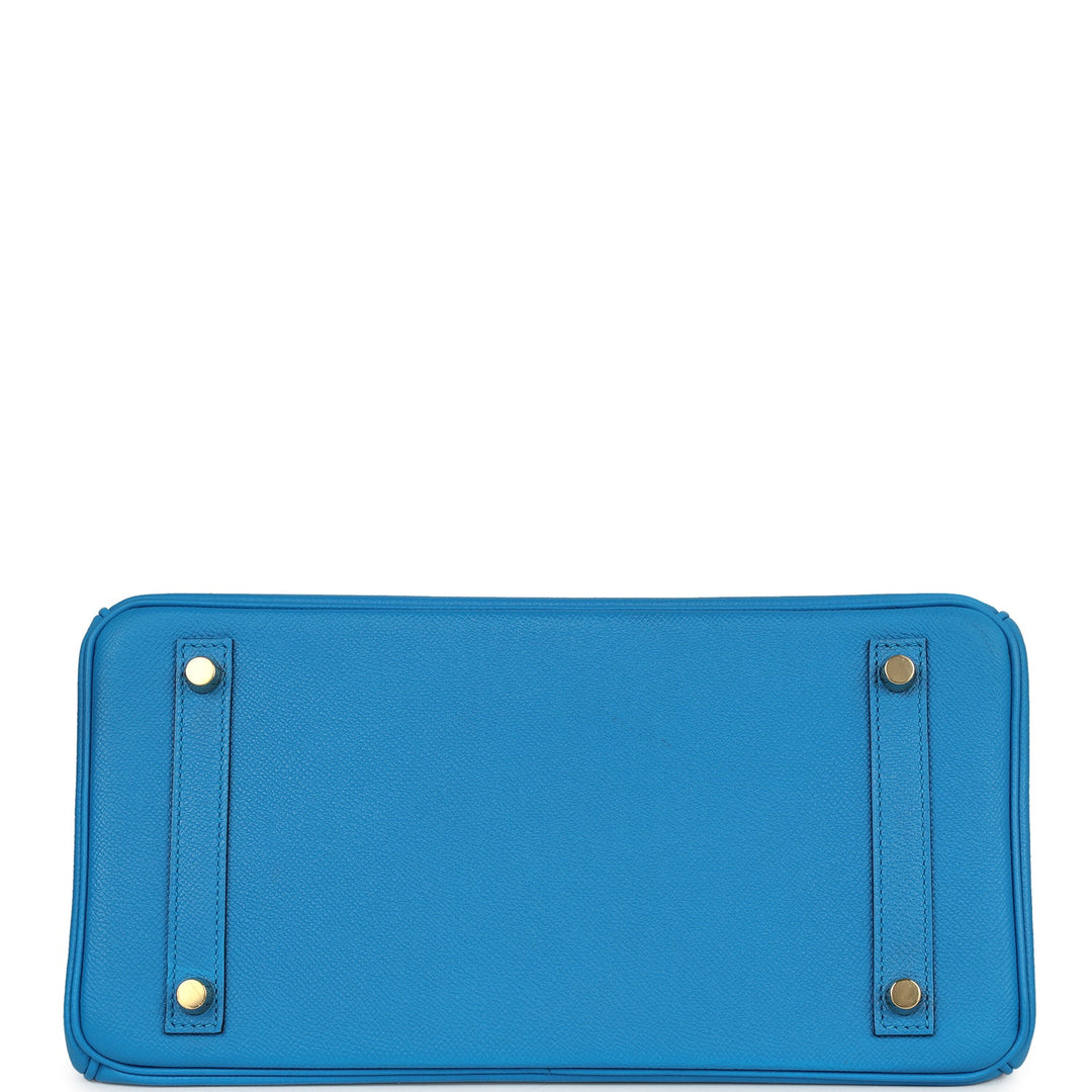Hermes Birkin 30 Bleu Zanzibar Epsom Gold Hardware