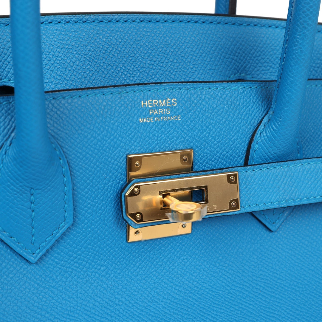 Hermes Birkin 30 Bleu Zanzibar Epsom Gold Hardware