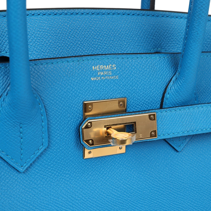 Hermes Birkin 30 Bleu Zanzibar Epsom Gold Hardware