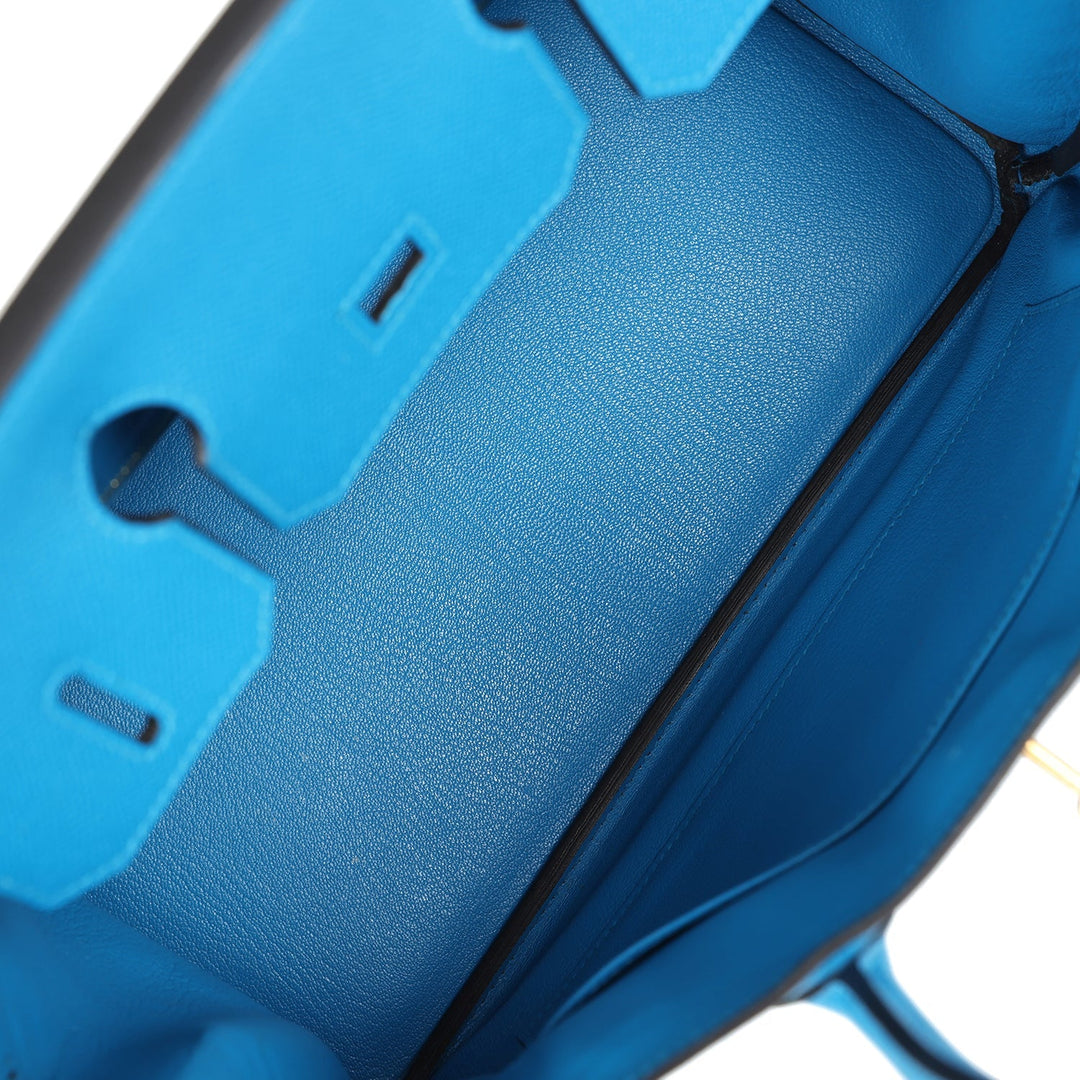 Hermes Birkin 30 Bleu Zanzibar Epsom Gold Hardware