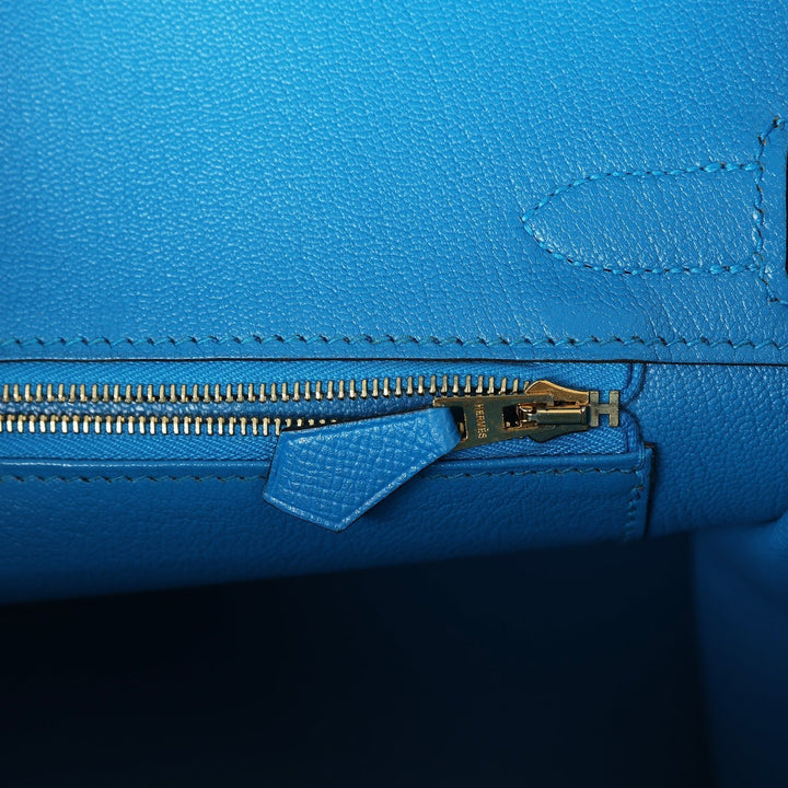 Hermes Birkin 30 Bleu Zanzibar Epsom Gold Hardware