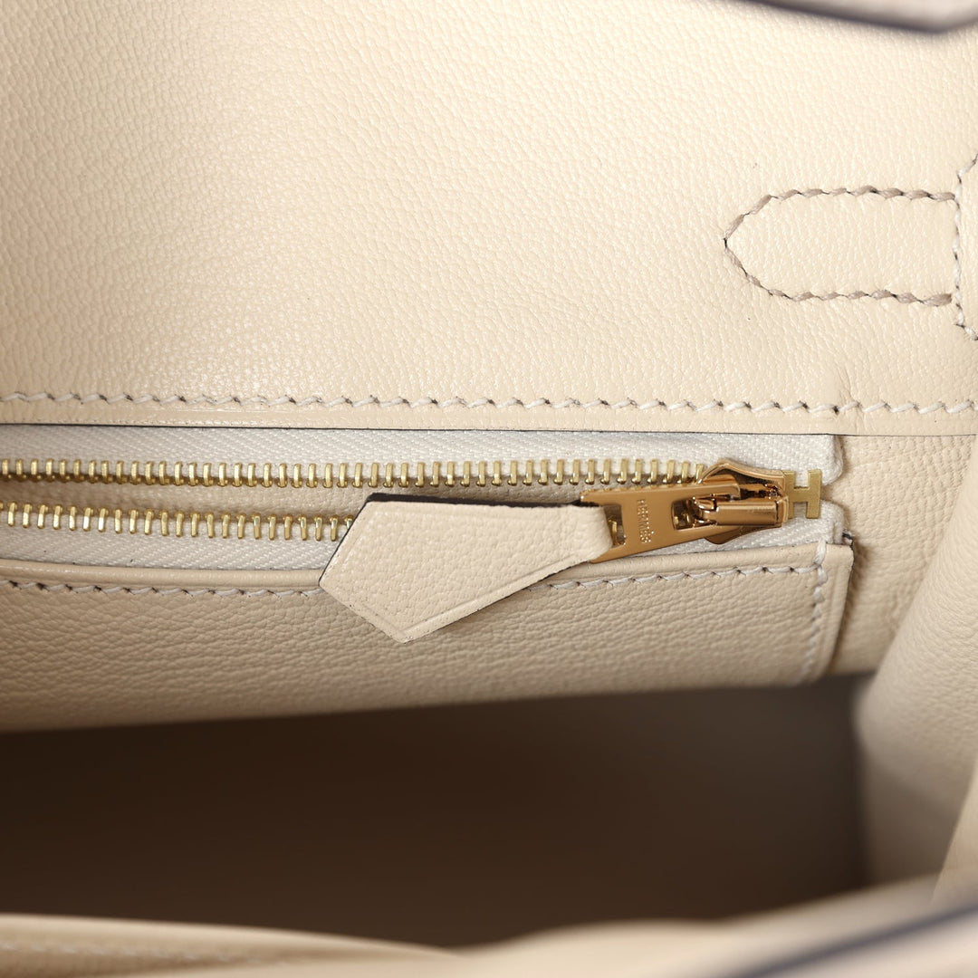 Hermes Special Order (HSS) Birkin 25 Gris Tourterelle and Craie Togo Brushed Gold Hardware