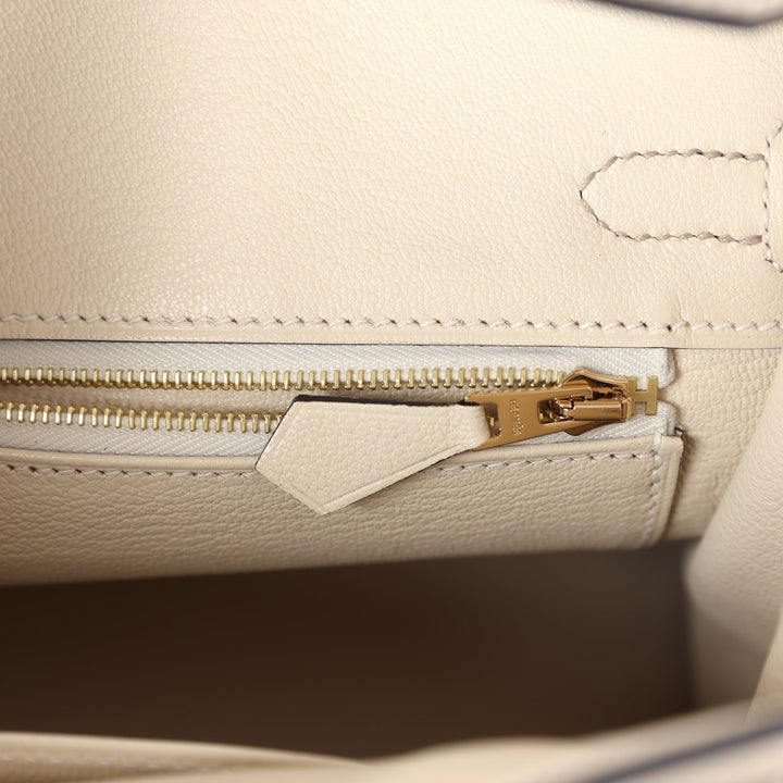 Hermes Special Order (HSS) Birkin 25 Gris Tourterelle and Craie Togo Brushed Gold Hardware