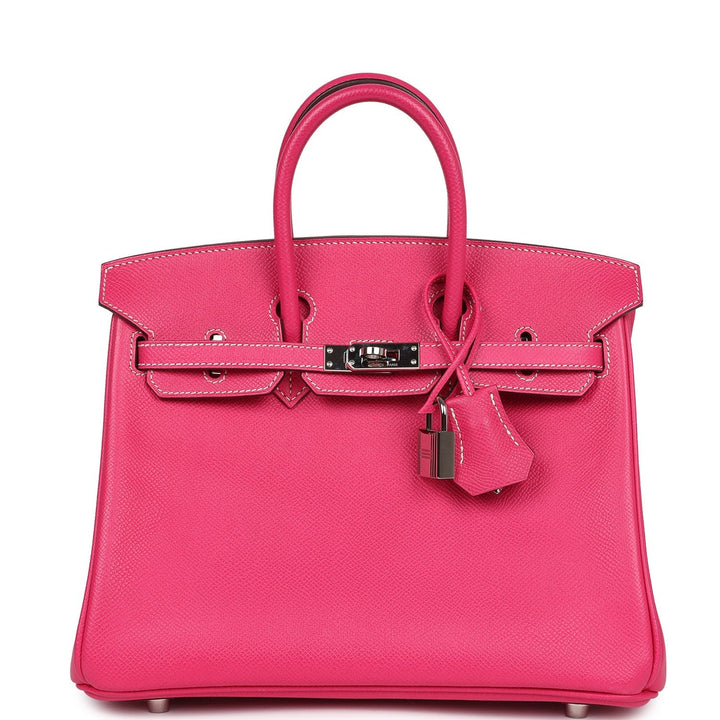 Hermes Birkin 25 Rose Tyrien Epsom Palladium Hardware