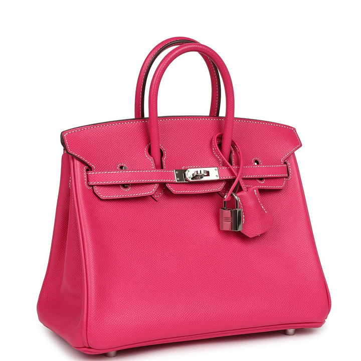 Hermes Birkin 25 Rose Tyrien Epsom Palladium Hardware