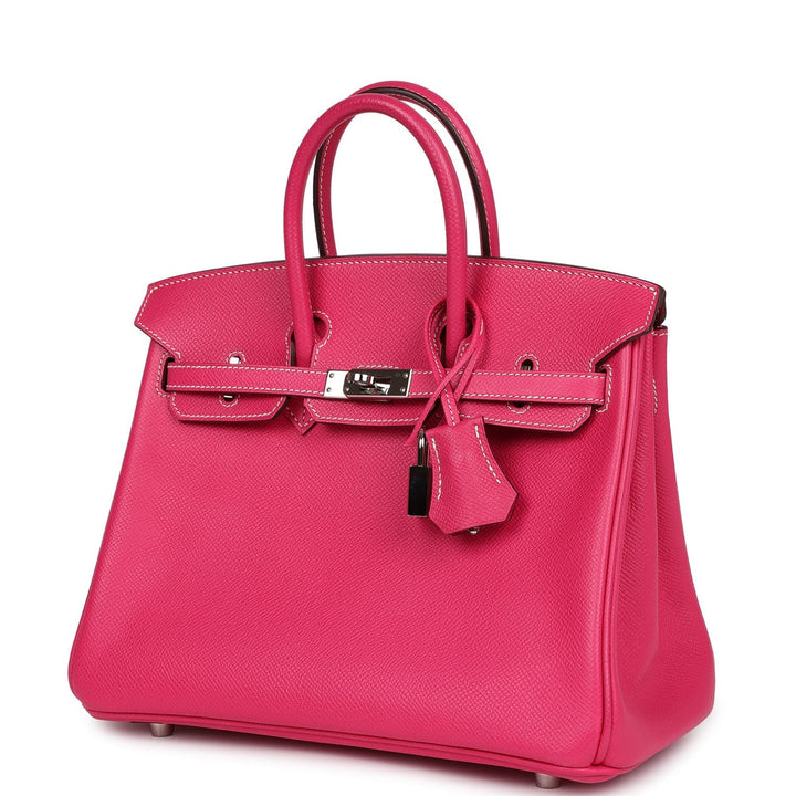 Hermes Birkin 25 Rose Tyrien Epsom Palladium Hardware