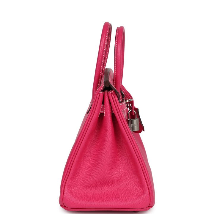Hermes Birkin 25 Rose Tyrien Epsom Palladium Hardware