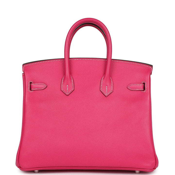 Hermes Birkin 25 Rose Tyrien Epsom Palladium Hardware