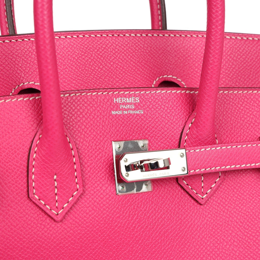 Hermes Birkin 25 Rose Tyrien Epsom Palladium Hardware