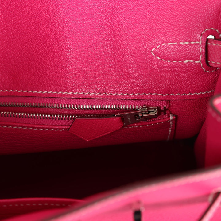 Hermes Birkin 25 Rose Tyrien Epsom Palladium Hardware