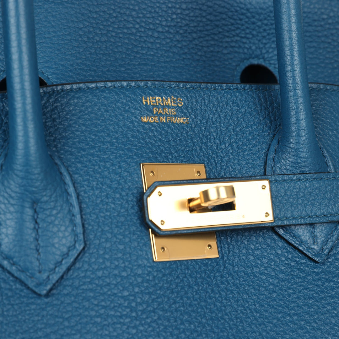 Hermes Birkin 35 Bleu de Galice Togo Gold Hardware