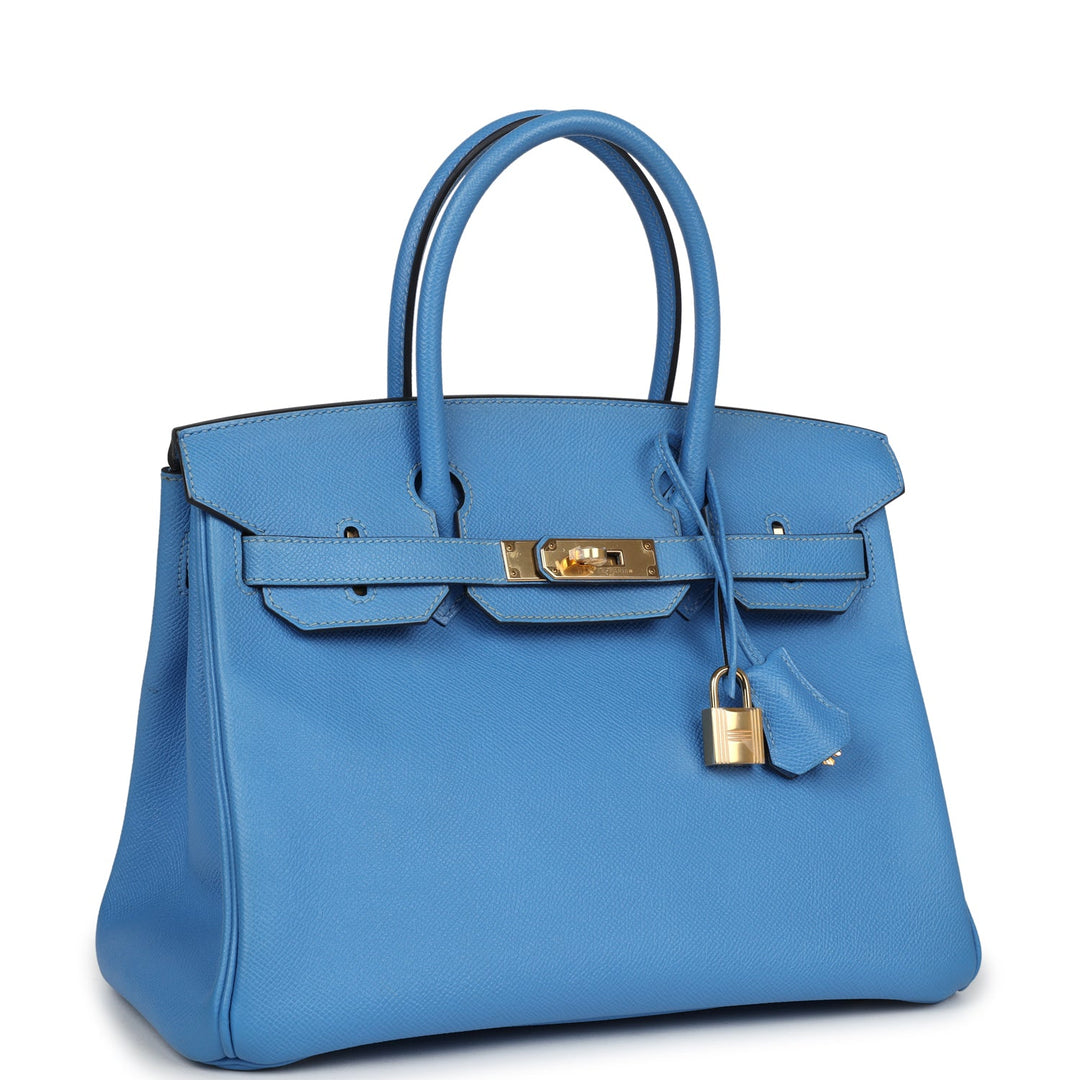 Hermes Birkin 30 Bleu Paradise Epsom Gold Hardware