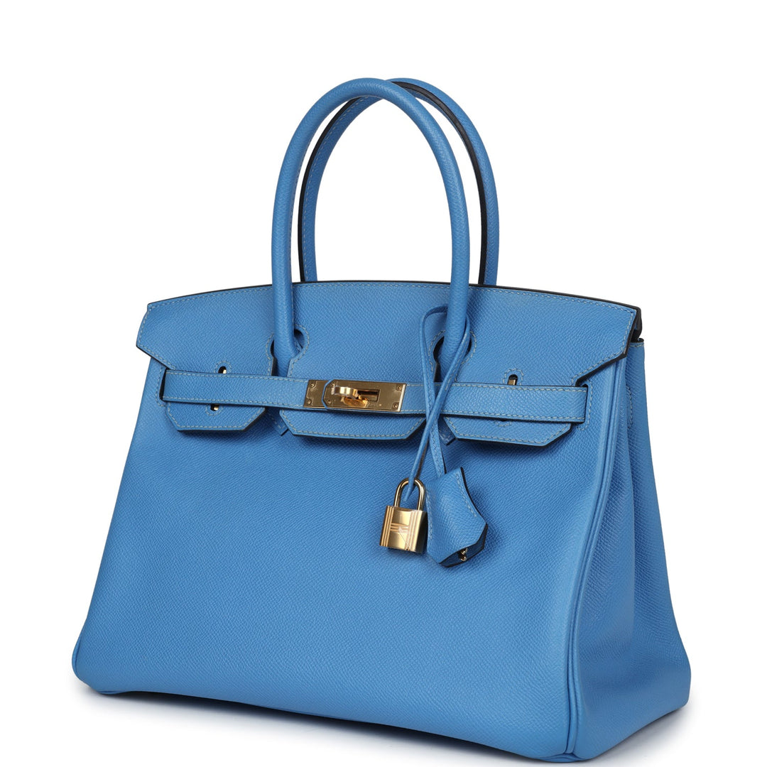 Hermes Birkin 30 Bleu Paradise Epsom Gold Hardware