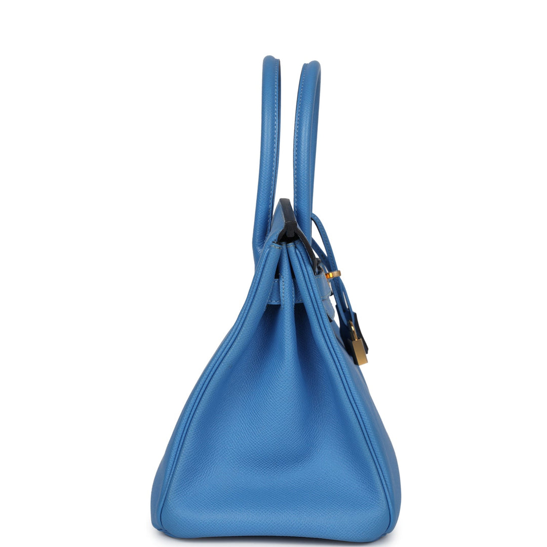 Hermes Birkin 30 Bleu Paradise Epsom Gold Hardware
