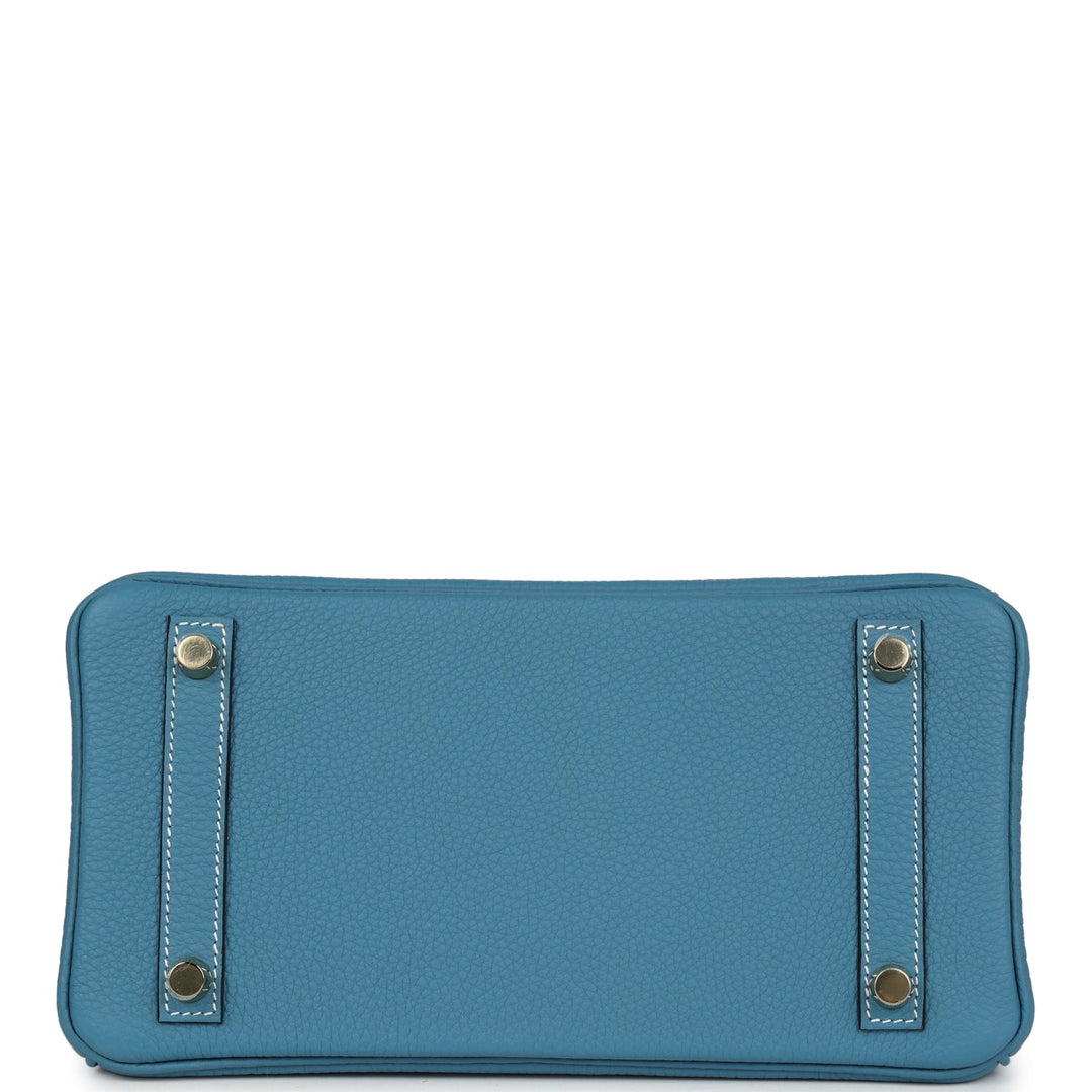 Hermes Birkin 25 Blue Jean Togo Gold Hardware