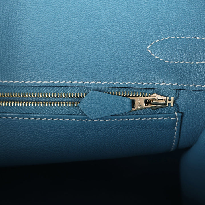 Hermes Birkin 30 Blue Jean Togo Gold Hardware