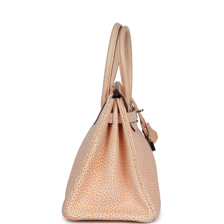 Hermes Birkin 30 Orange Dalmatian Buffalo Palladium Hardware