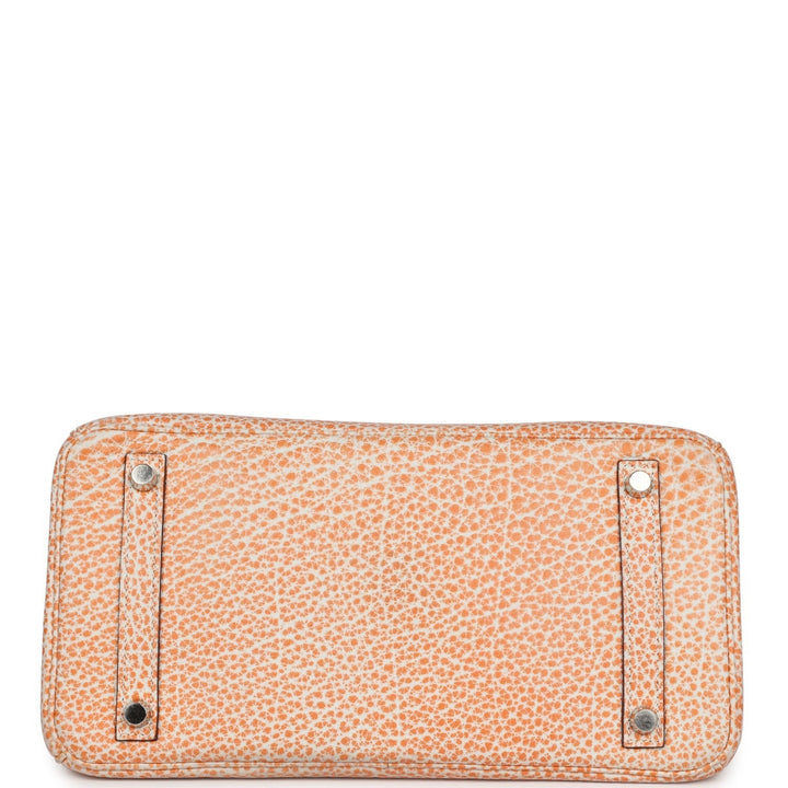 Hermes Birkin 30 Orange Dalmatian Buffalo Palladium Hardware