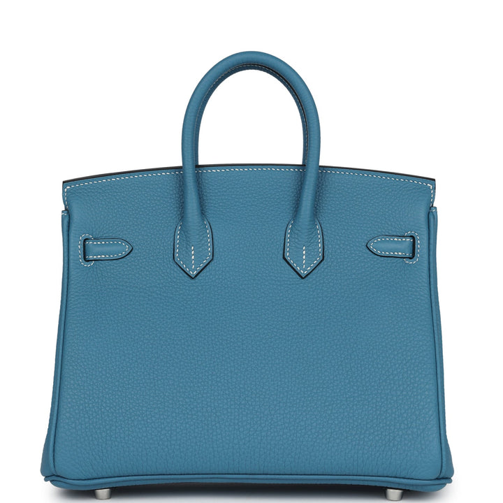 Hermes Birkin 25 Blue Jean Togo Palladium Hardware