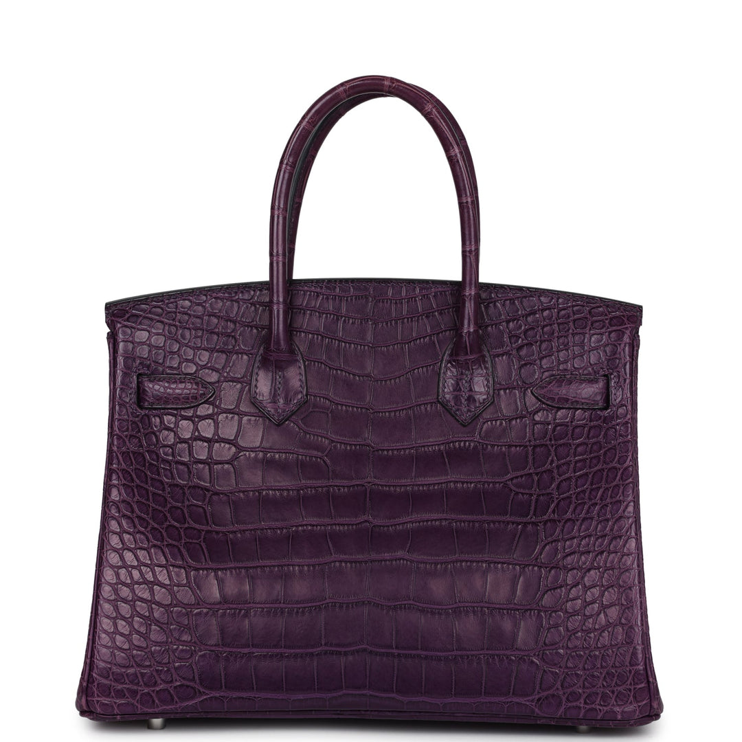 Hermes Birkin 30 Amethyst Matte Alligator Palladium Hardware