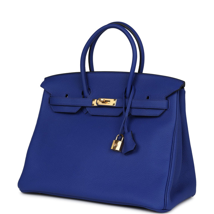 Hermes Birkin 35 Bleu Electric Togo Gold Hardware