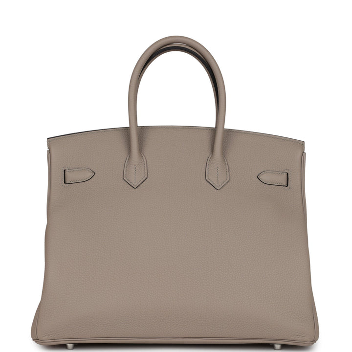 Hermes Birkin 35 Gris Tourterelle Togo Palladium Hardware