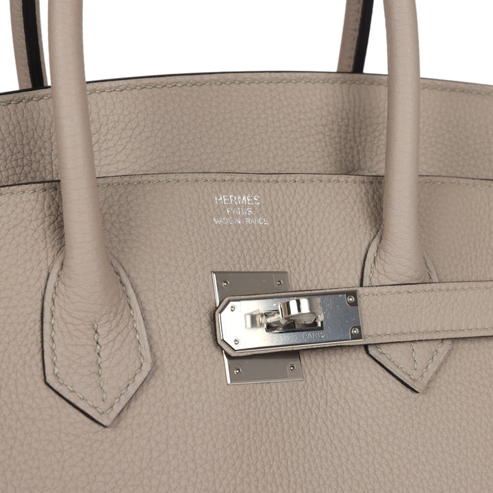 Hermes Birkin 35 Gris Tourterelle Togo Palladium Hardware