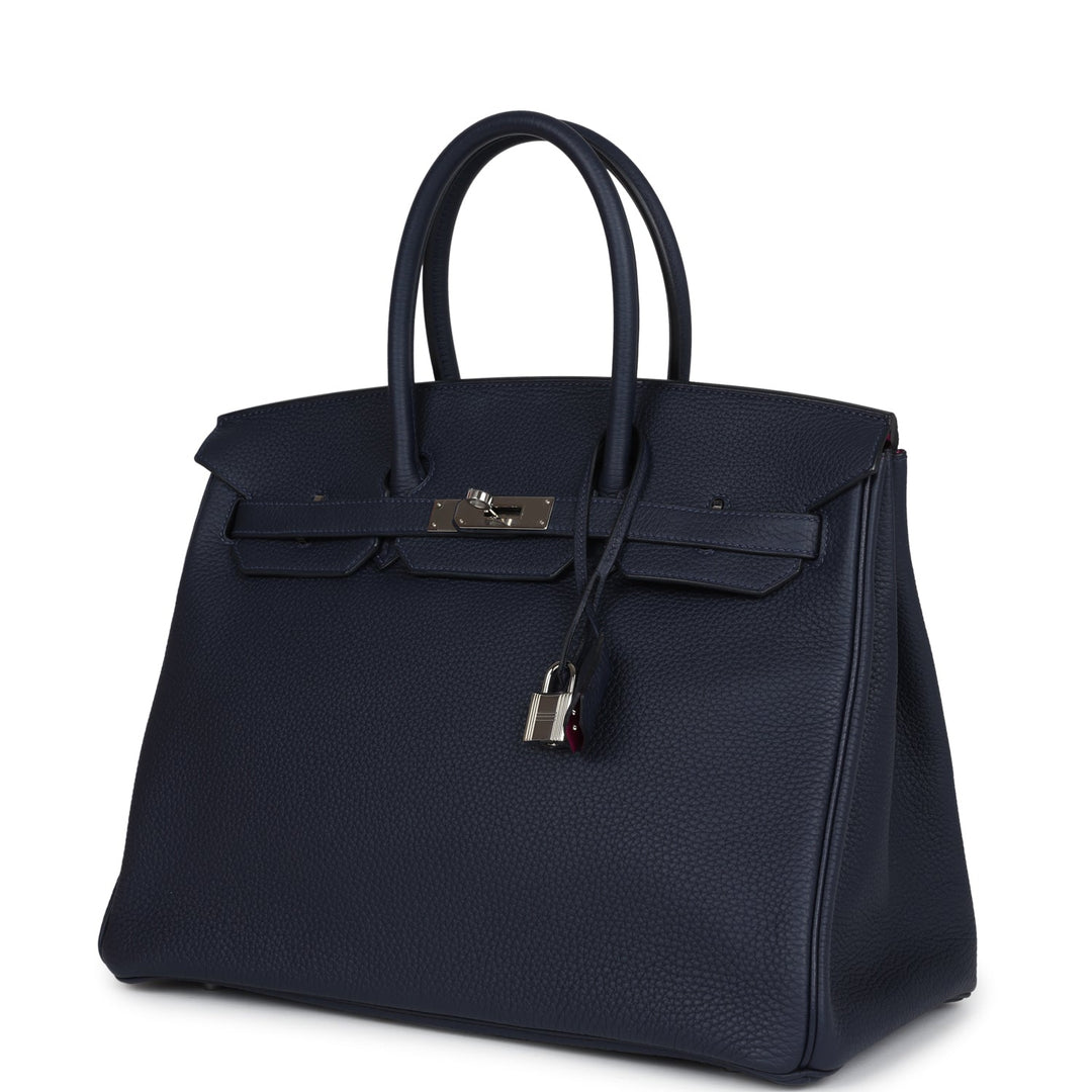 Hermes Birkin 35 Bleu Nuit Verso Togo Palladium Hardware