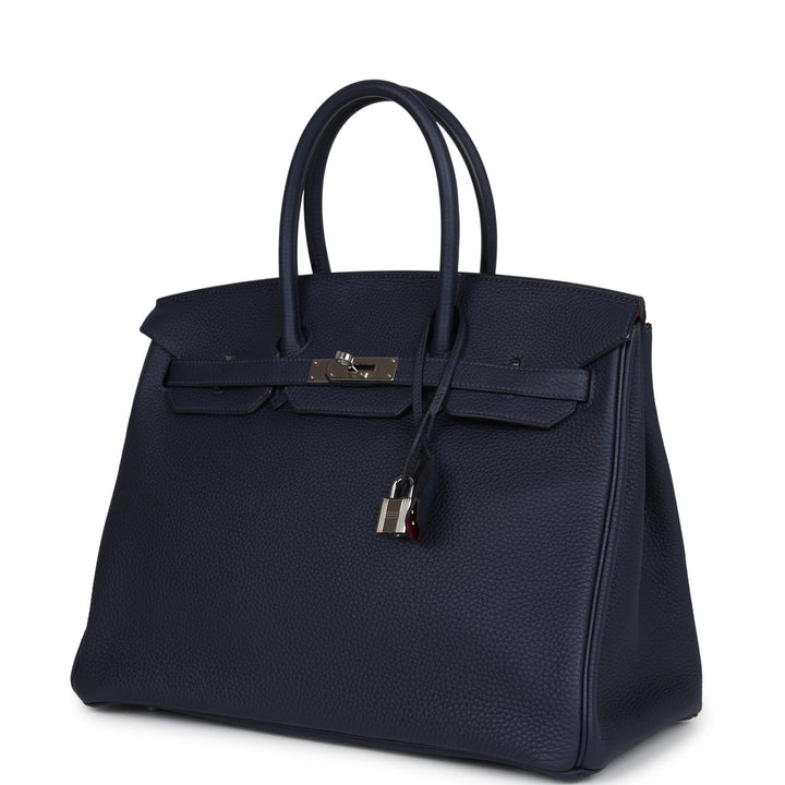 Hermes Birkin 35 Bleu Nuit Verso Togo Palladium Hardware