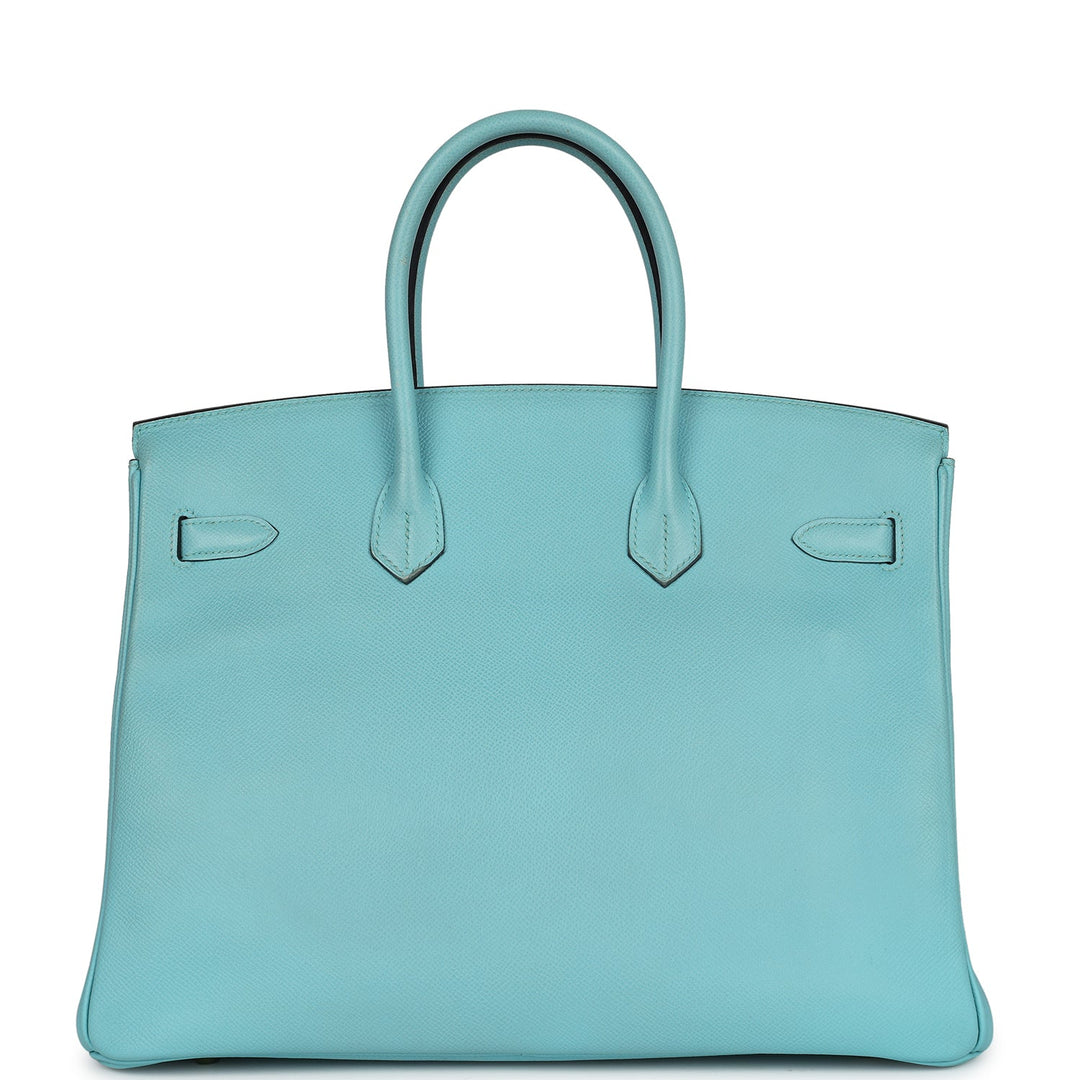 Hermes Birkin 35 Bleu Atoll Epsom Gold Hardware