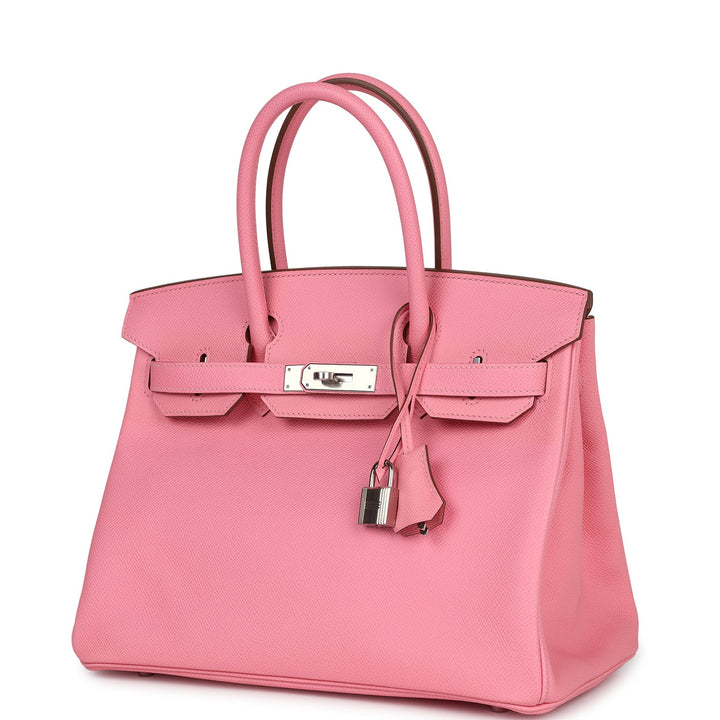 Hermes Birkin 30 Rose Confetti Epsom Palladium Hardware