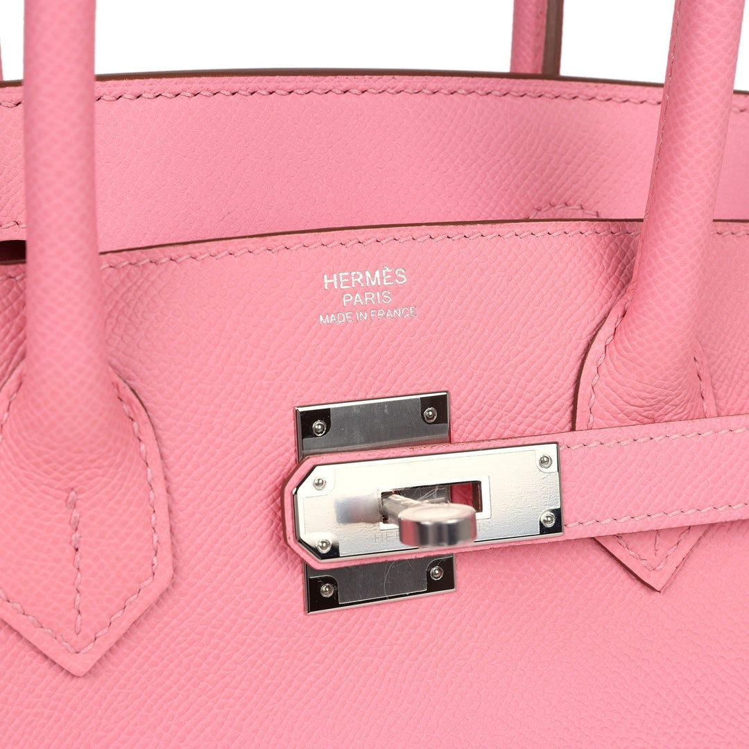 Hermes Birkin 30 Rose Confetti Epsom Palladium Hardware