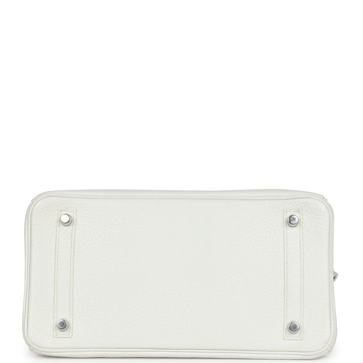 New Hermes Birkin 30 White Clemence Palladium Hardware