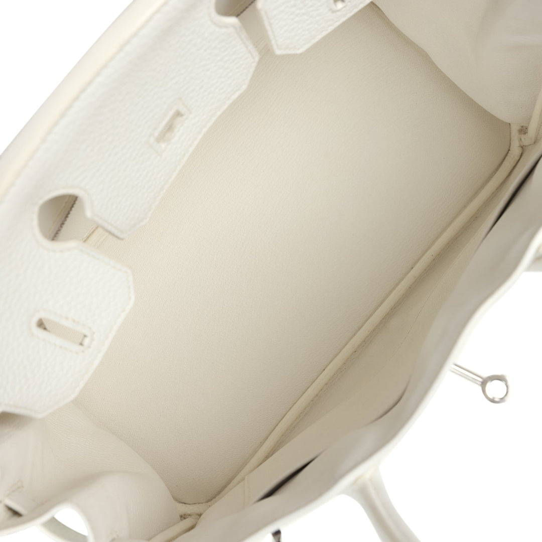 New Hermes Birkin 30 White Clemence Palladium Hardware