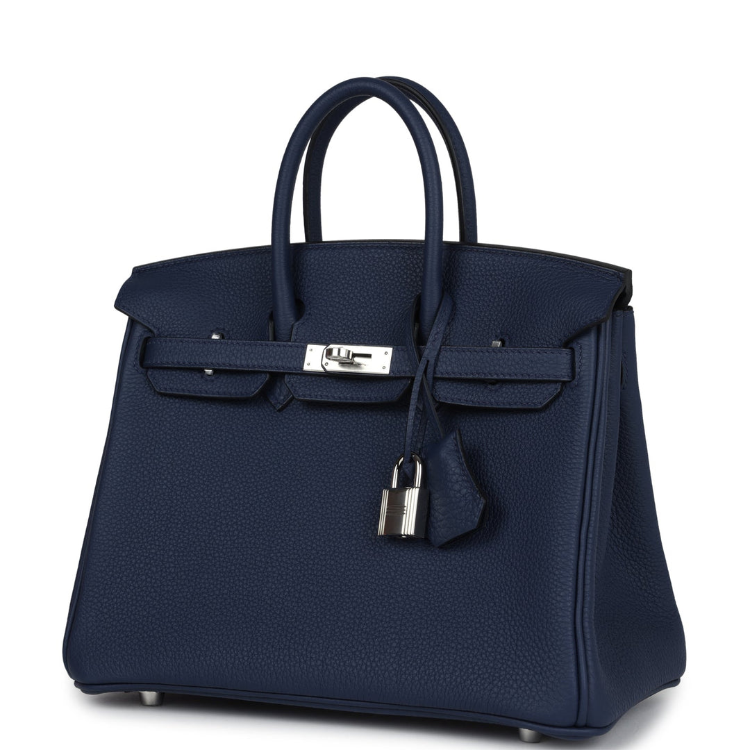 Hermes Birkin 25 Bleu Navy Togo Palladium Hardware