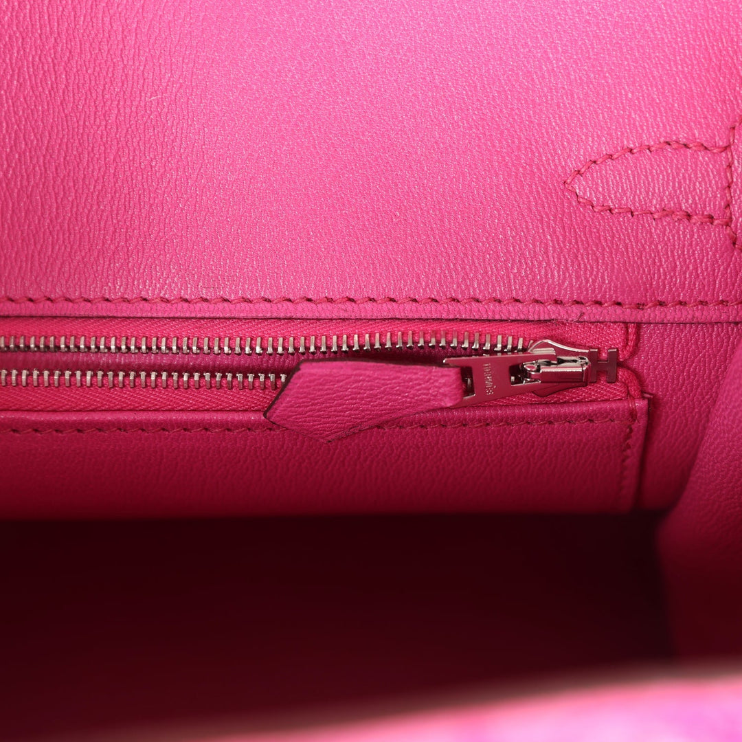 Hermes Birkin 25 Rose Shocking Matte Alligator Mississippiensis Palladium Hardware