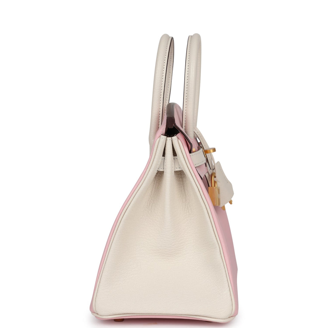 Hermes Special Order (HSS) Birkin 25 Rose Sakura and Nata Chevre Brushed Gold Hardware