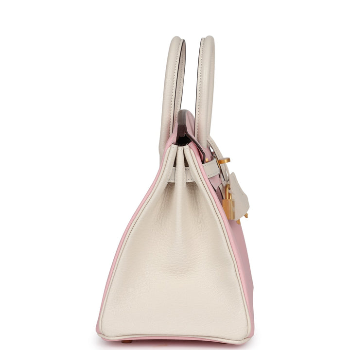 Hermes Special Order (HSS) Birkin 25 Rose Sakura and Nata Chevre Brushed Gold Hardware