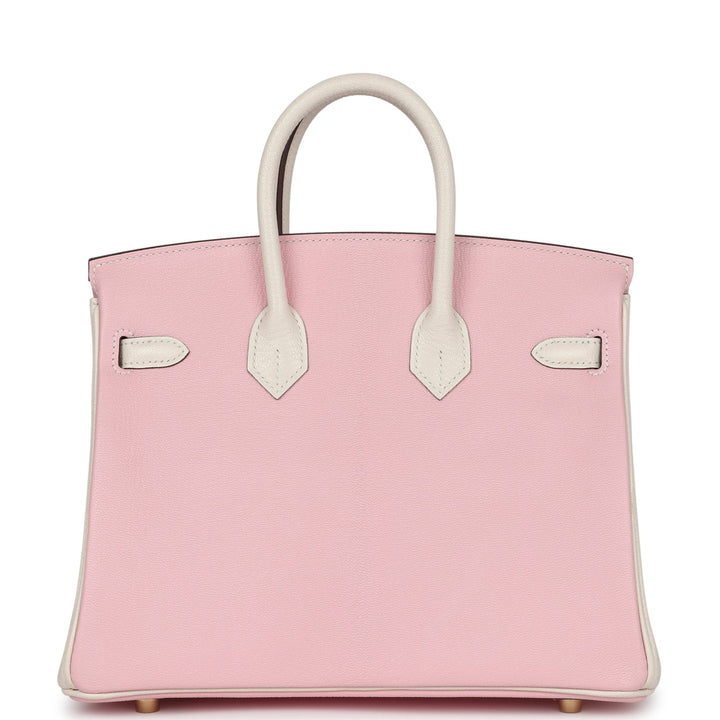 Hermes Special Order (HSS) Birkin 25 Rose Sakura and Nata Chevre Brushed Gold Hardware