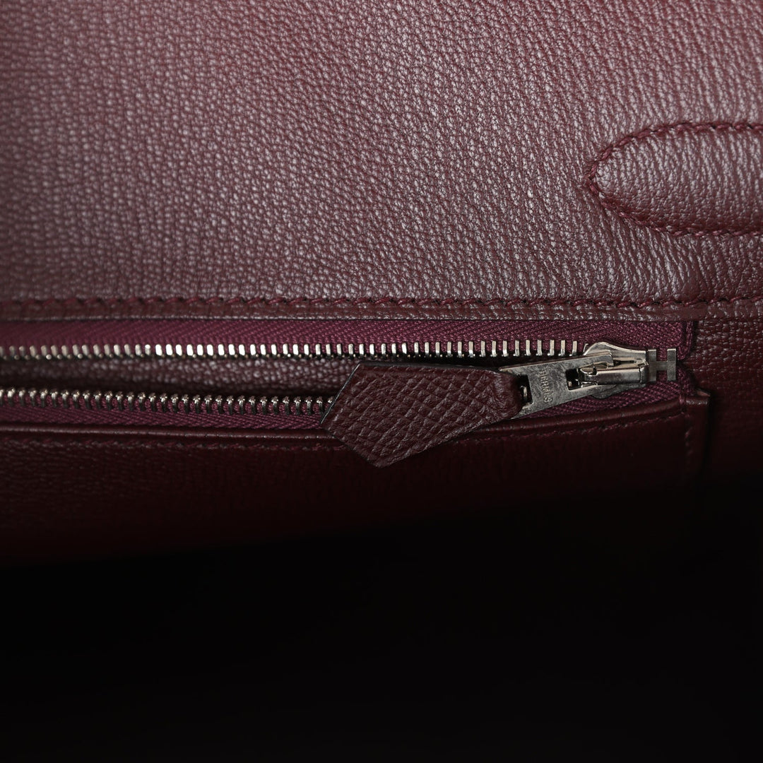 Hermes Birkin 30 Bordeaux Epsom Palladium Hardware