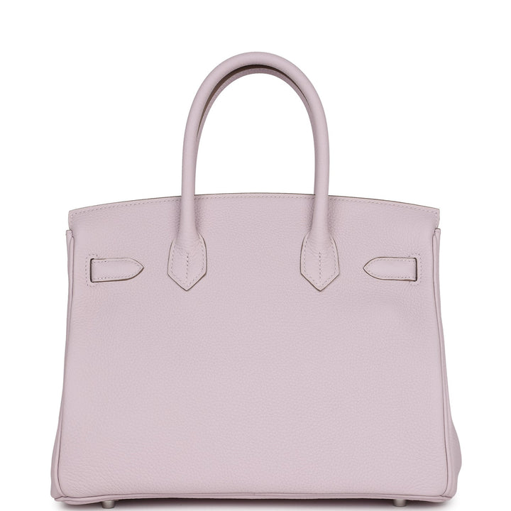Hermes Birkin 30 Mauve Pale Clemence Palladium Hardware