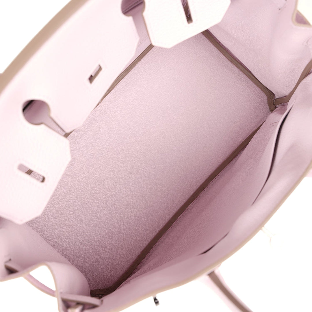 Hermes Birkin 30 Mauve Pale Clemence Palladium Hardware