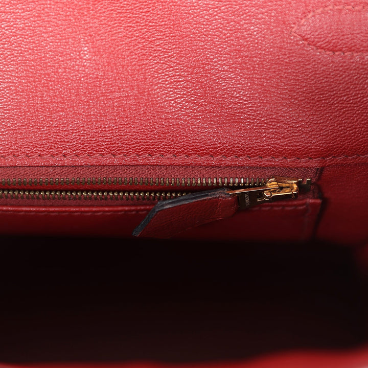 Hermes Birkin 35 Rouge H Shiny Crocodile Porosus Gold Hardware