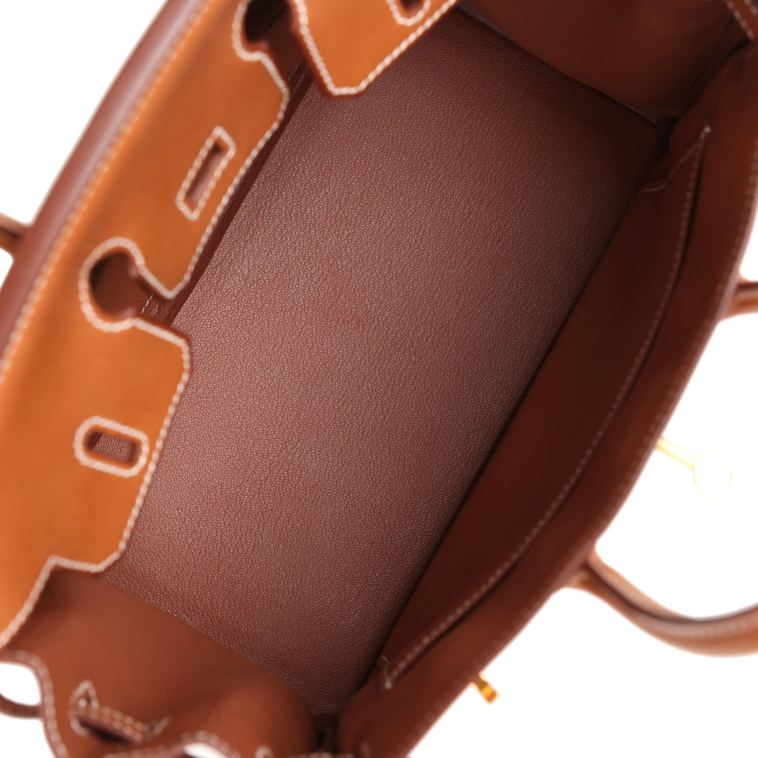 Hermes Birkin 25 Fauve Barenia Gold Hardware
