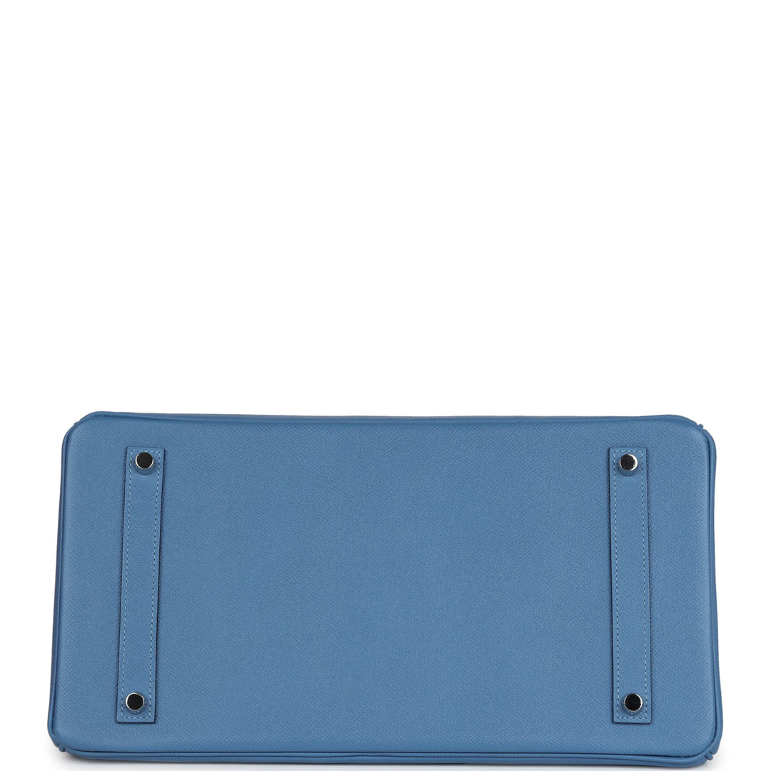 Hermes Birkin 35 Bleu Azur Epsom Palladium Hardware